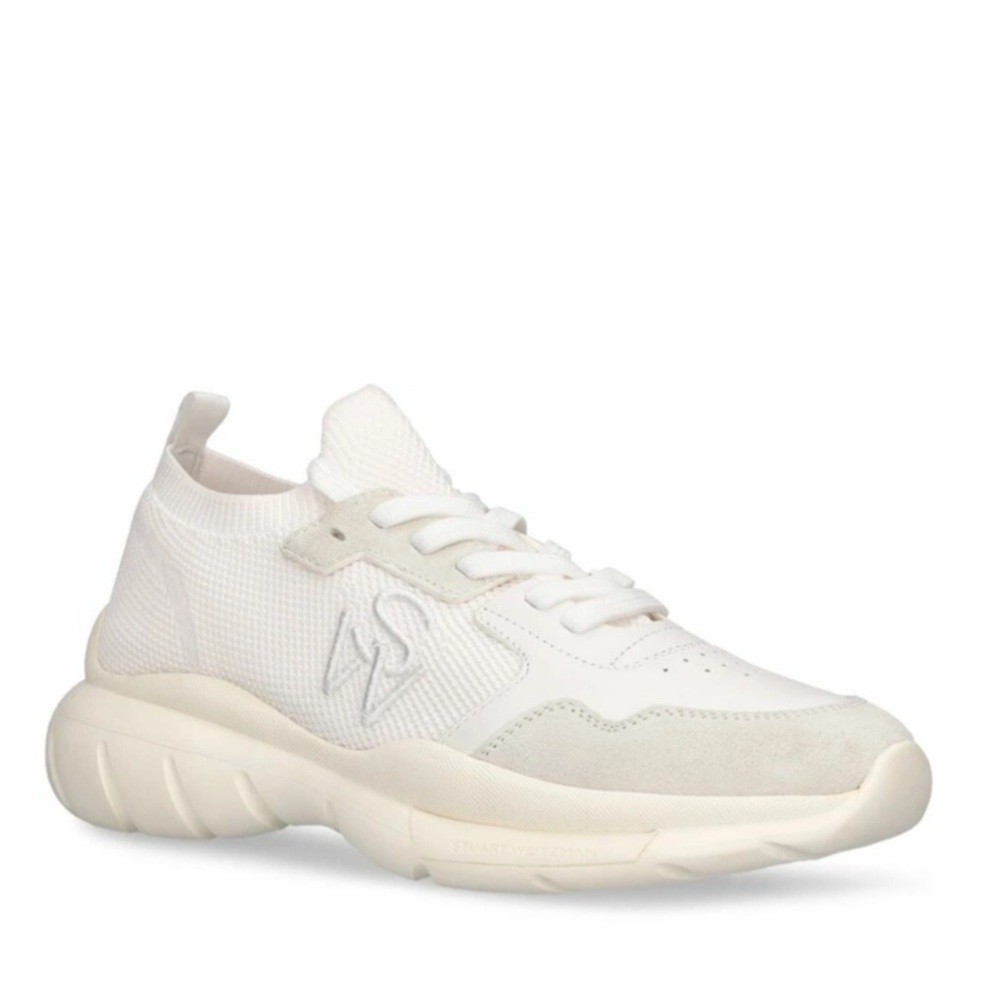 STUART
WEITZMAN -women 
5050 Tech & 
Leather Sneakers white size 9 new